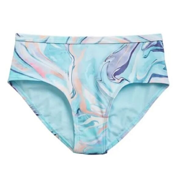 Athleta Girl Size 14 XL Tie Dye Ocean Marble Swim Bottoms Only NWOT - Picture 1 of 9